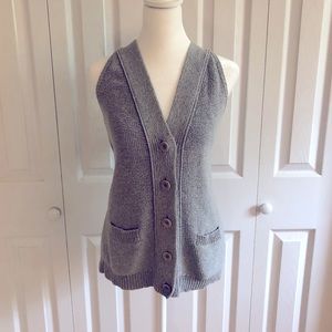 Vince light gray button up vest